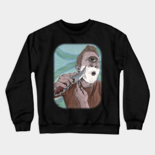 Cyclops Knife Shaving Fantasy Art Crewneck Sweatshirt